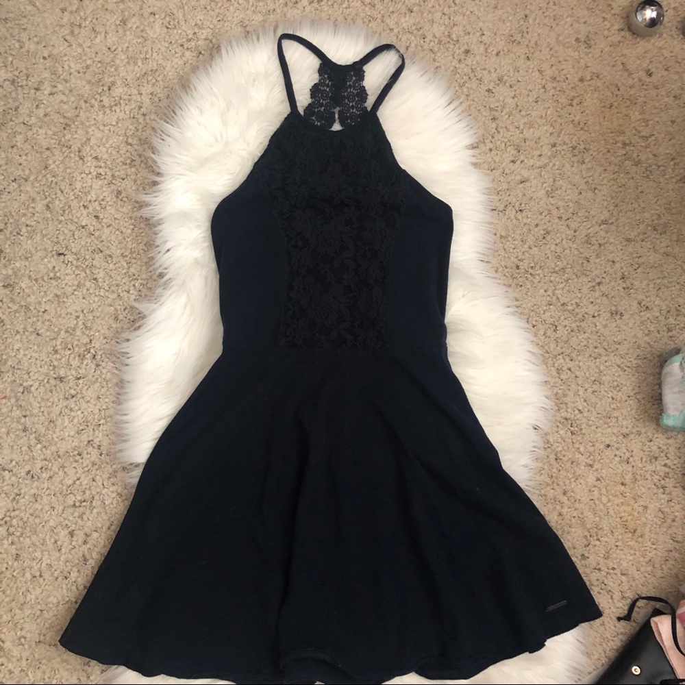 xs halter lace dress (a&f)